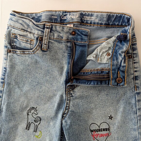Cat & Jack Unicorn Doodle Jegging GUC Girls size 12 - Picture 4 of 8